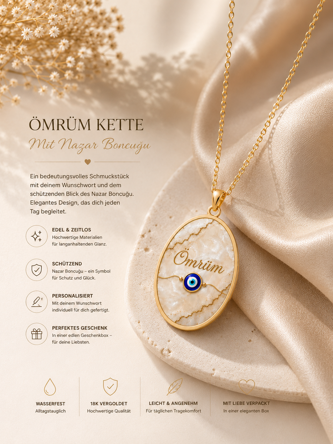 Ömrüm Kette mit Nazar Boncuğu