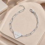Personalisiertes Paperclip Herz-Armband mit Gravur