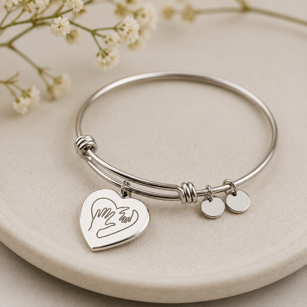 Die Hand, die mich hält – Mutter-Kind Herz-Armband
