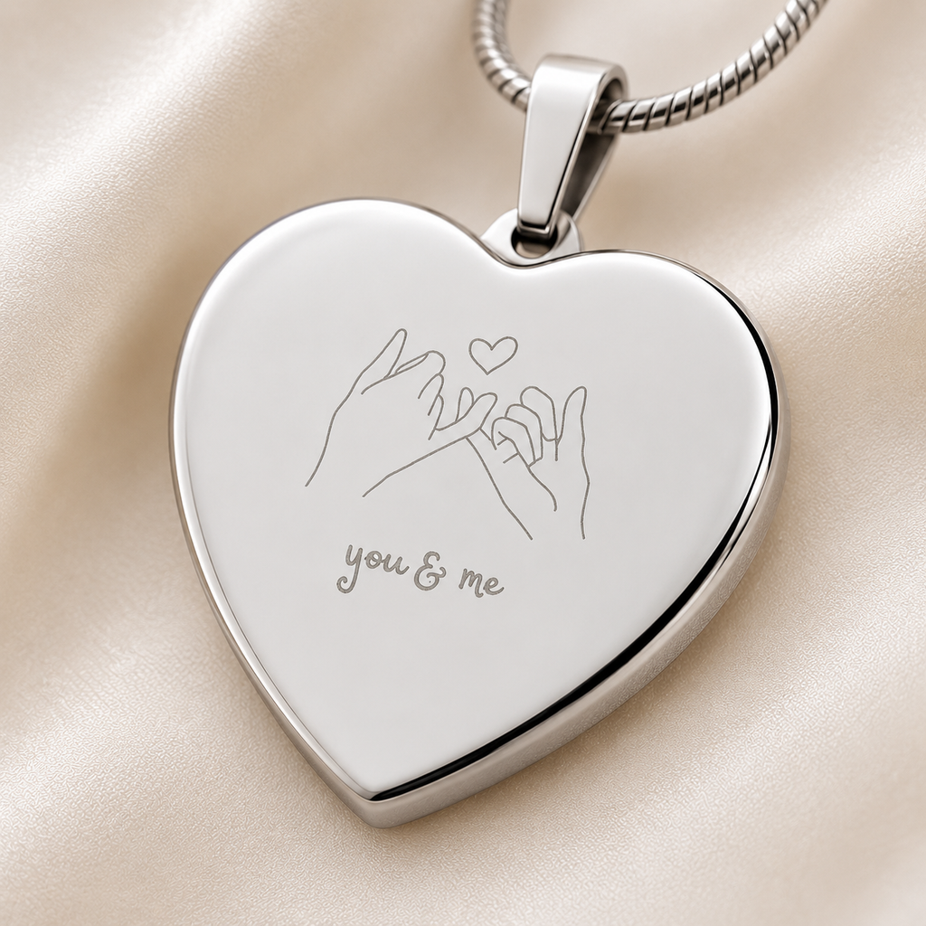 Personalisierte Herz Halskette – You & Me Gravur