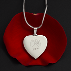 Personalisierte Herz Halskette - You & Me Gravur
