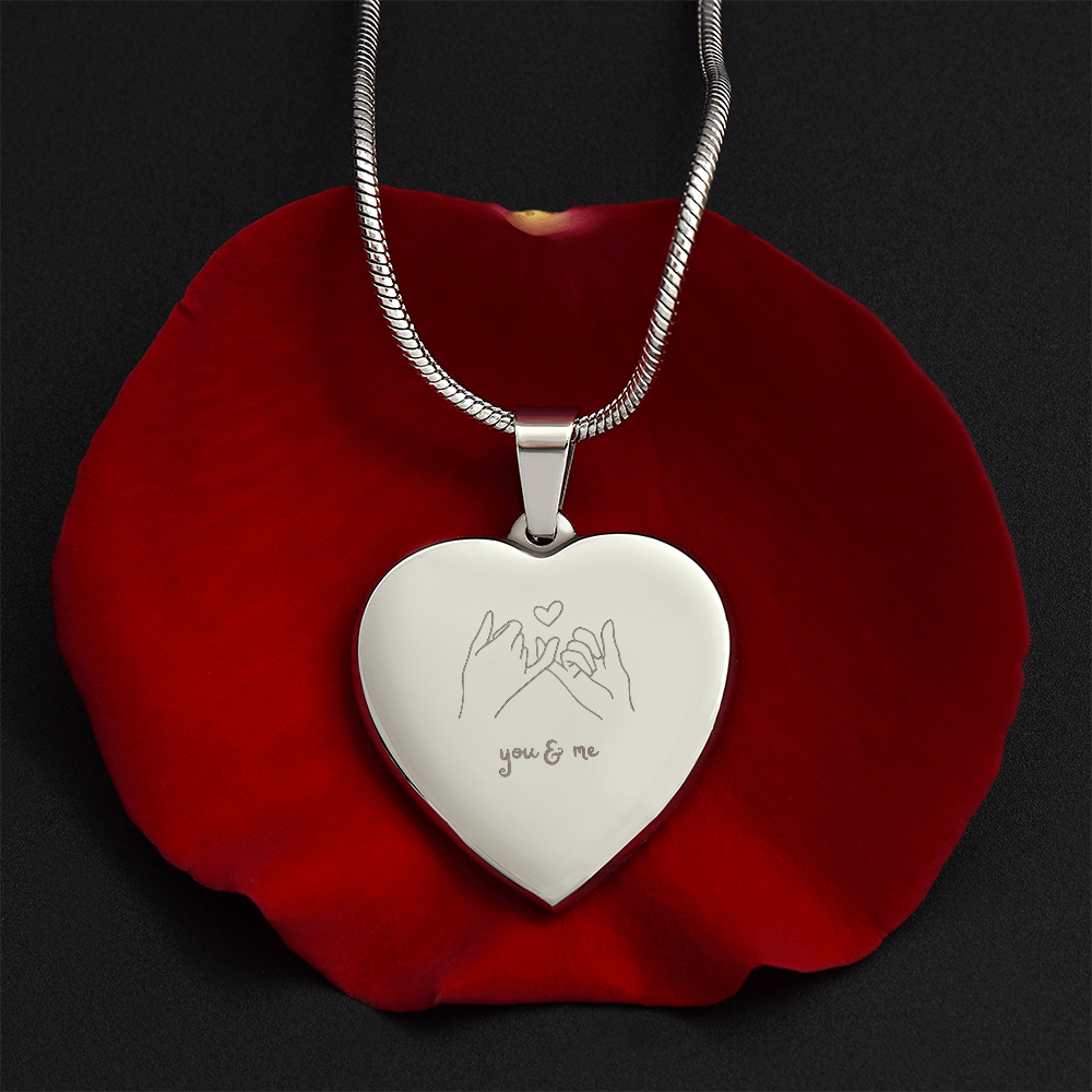 Personalisierte Herz Halskette – You & Me Gravur