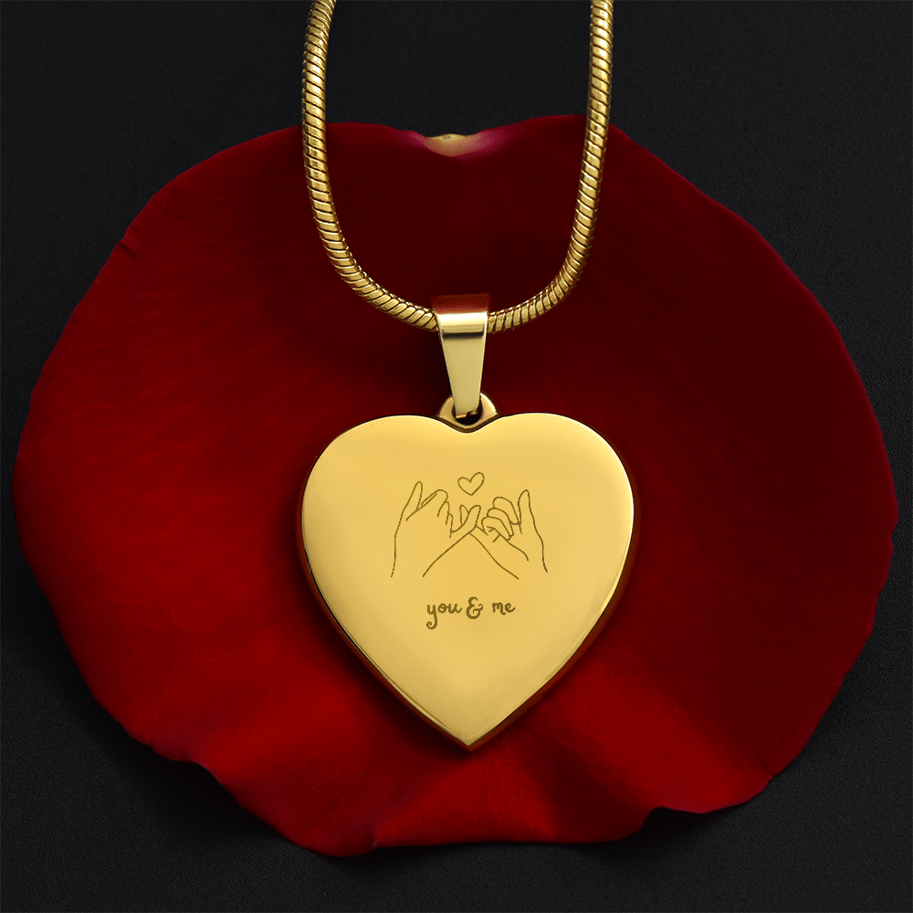 Personalisierte Herz Halskette – You & Me Gravur