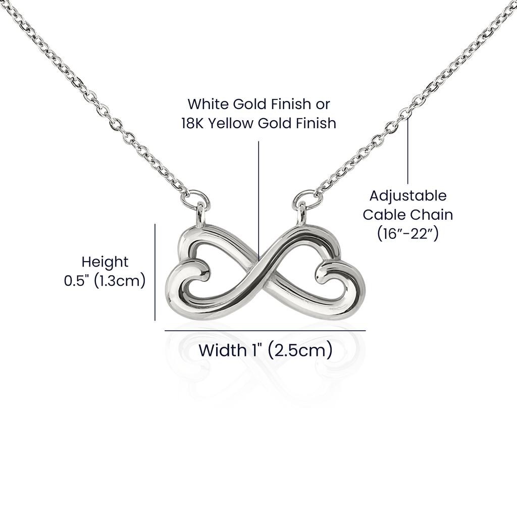 Endlose Liebe Halskette | 14k Weißgold & 18k Gelbgold