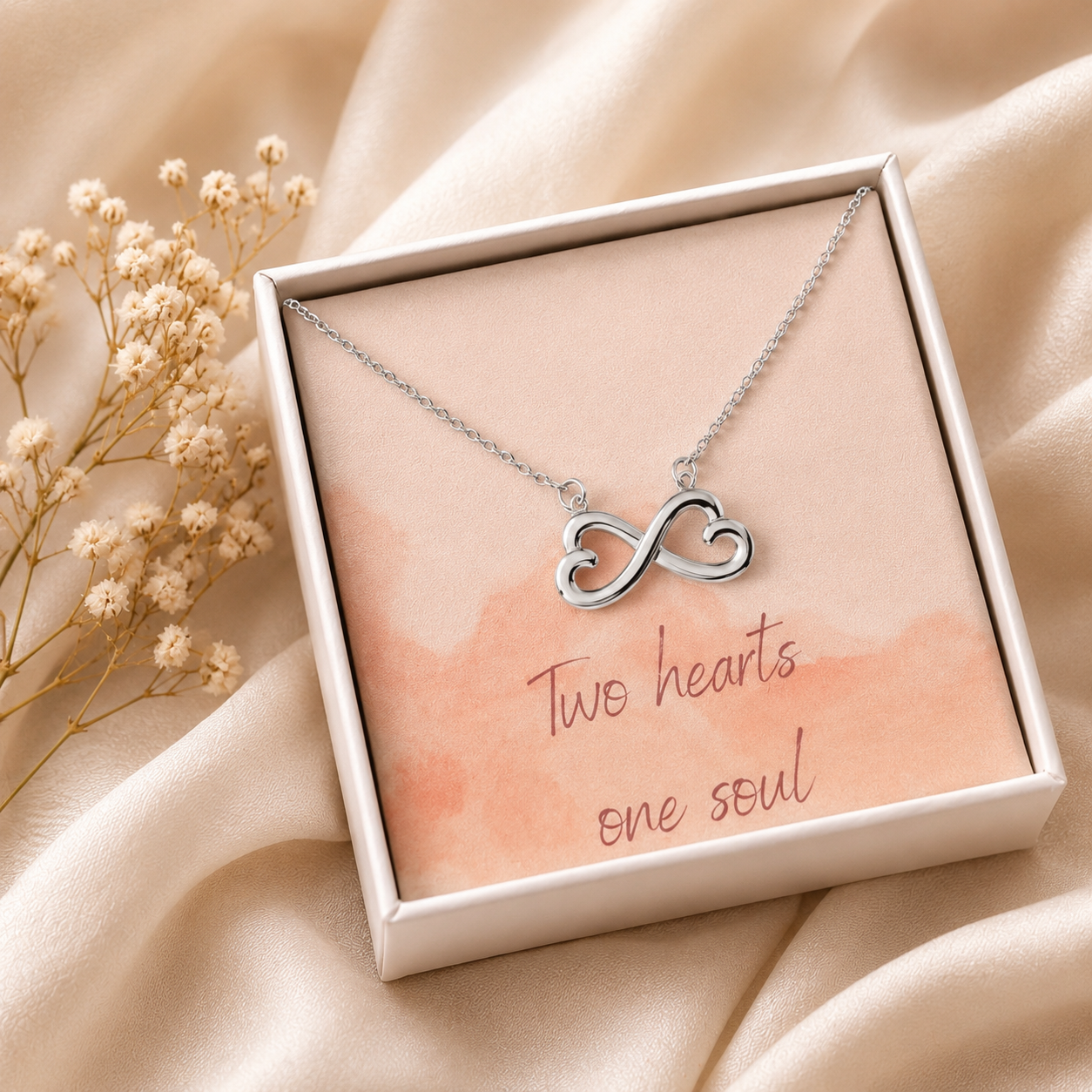 Endlose Liebe Halskette | 14k Weißgold & 18k Gelbgold